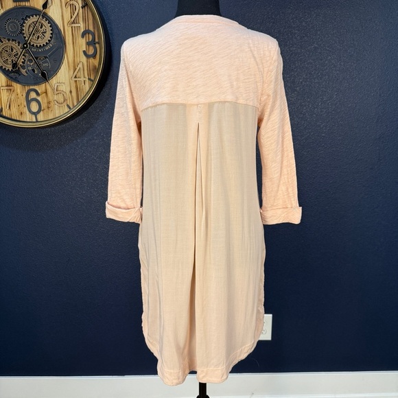 Anthropologie Pure + Good Peachy Pink High-Low Tunic with Cuffed Sleeves, Small - Picture 4 of 9